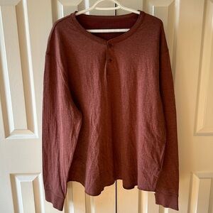Madewell Heathered Doubledown Henley Tee Rust